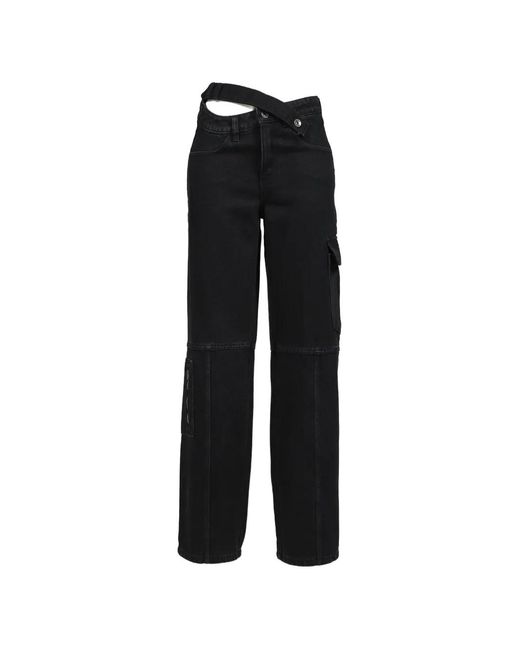 BOHEMSEO Black Cross-Waist Cargo Pants