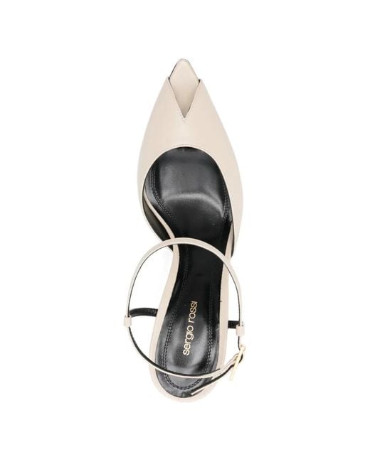 Sergio Rossi White Beak Peep-Toe Sandals