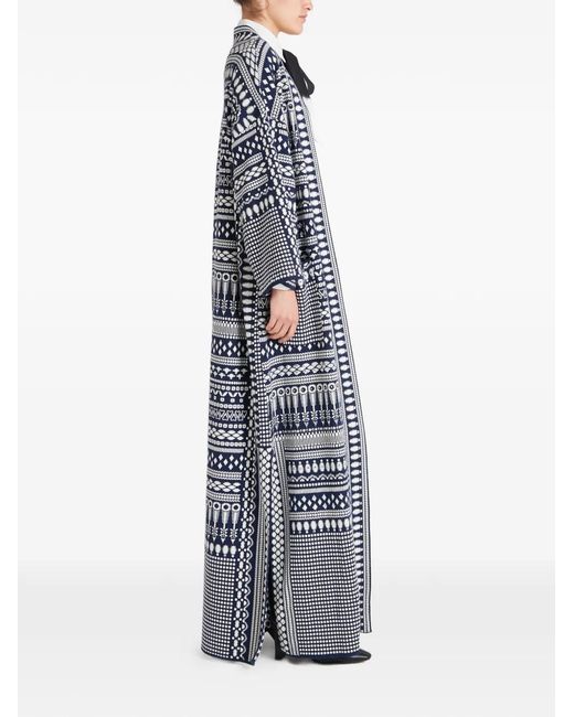 Temperley London Blue Patterned Knit Coat