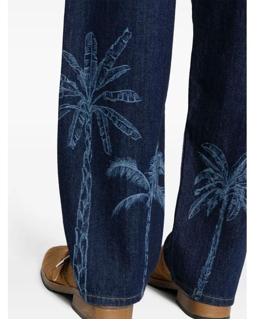 Vaqueros Rectos Con Estampado Gráfico Alanui de hombre de color Blue