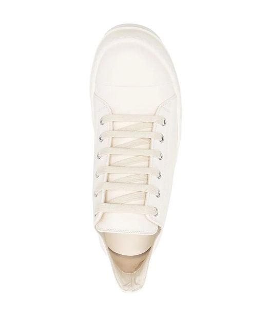 Rick Owens White Strobe Low Sneakers