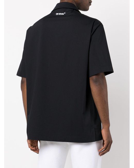 Hombre Ropa de Camisas de Camisas informales de botones Camisa con logo estampado Off-White c/o Virgil Abloh de Algodón de color Negro para hombre 