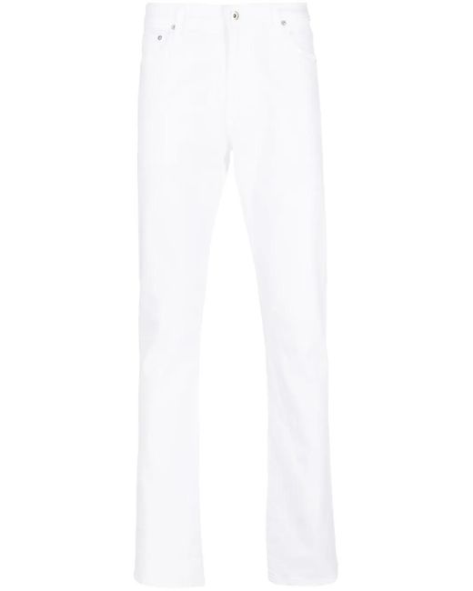 AG Jeans White Logo-Patch Straight-Leg Jeans for men