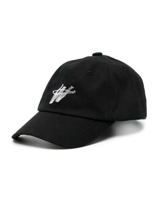 we11done Black Logo-print Baseball Cap