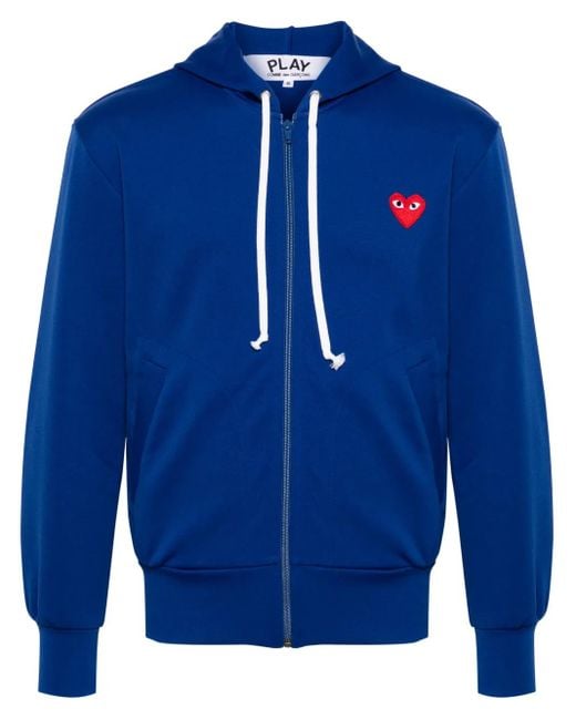 COMME DES GARÇONS PLAY Blue Heart-Appliqué Hoodie
