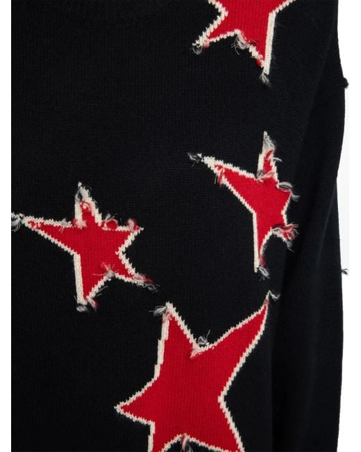 Jersey deshilachado con aplique de estrella Zadig & Voltaire de color Black
