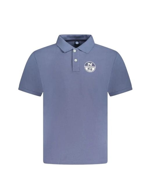 North Sails Blue Logo-Embroidered Polo Shirt for men