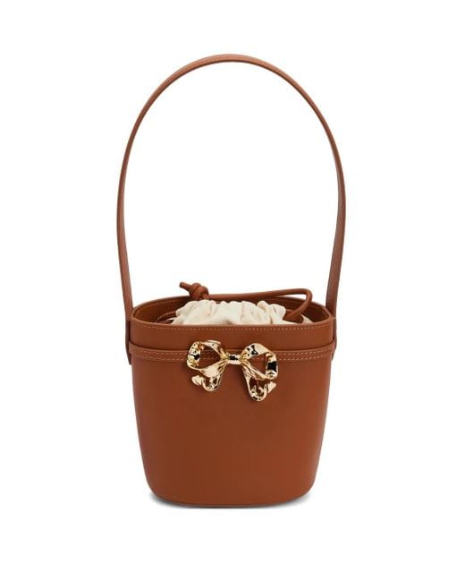 Borsa A Secchiello Con Decorazione di Self-Portrait in White
