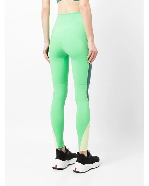 7 DAYS ACTIVE Green High-Waisted Colour-Block Leggings