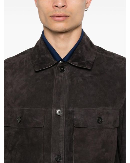 Zegna Black Zip-up Shirt Jacket for men