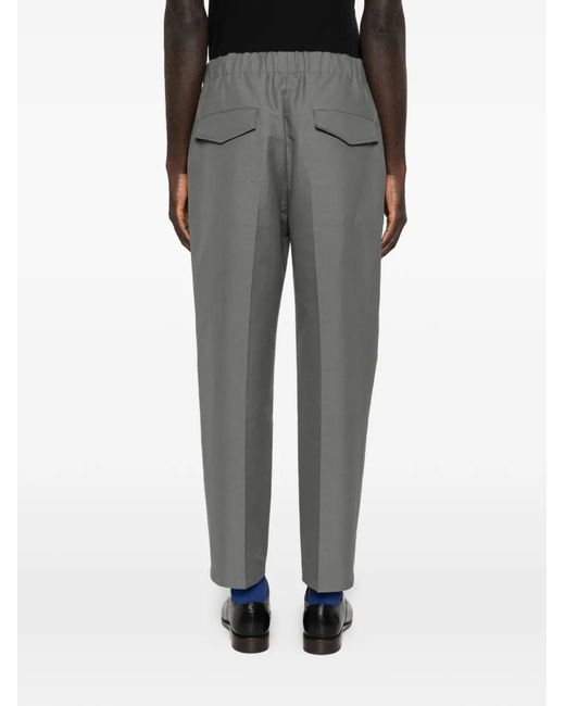Jil Sander Gray Elasticated-Waist Trousers for men