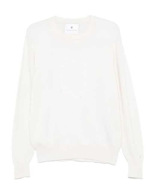 Maglione Girocollo di Seven Gauge in White da Uomo