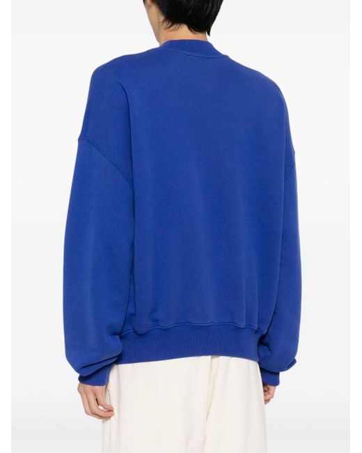 Off-White c/o Virgil Abloh Blue Arrows Beaded Cotton Sweatshirt for men