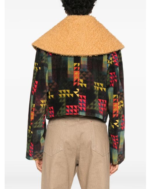 Kiko Kostadinov Black Abstract-Check Jacket