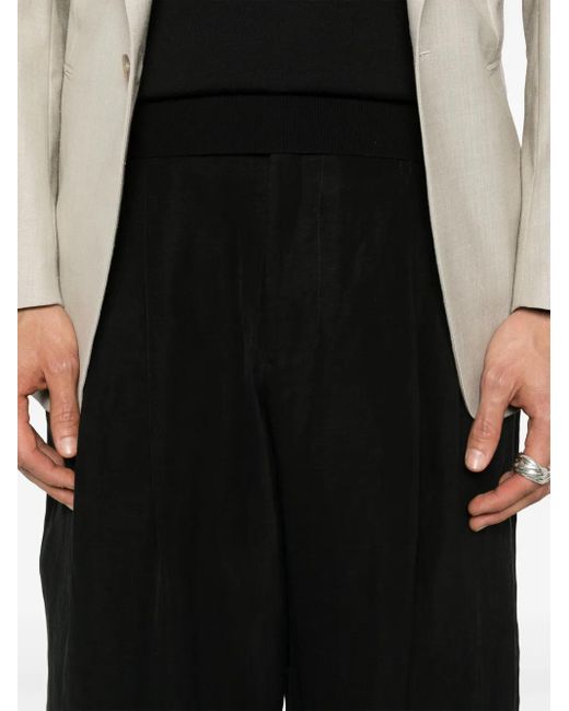 Giorgio Armani Black Pleated Trousers for men
