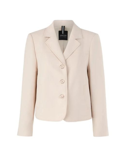 Marc Cain Natural Blazer À Simple Boutonnage Style Spotif