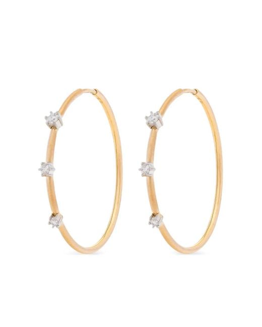 Jade Trau Metallic 18K Plié Two-Tone Penelope Diamond Earrings