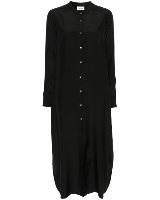 P.A.R.O.S.H. Black Long-sleeve Silk Dress