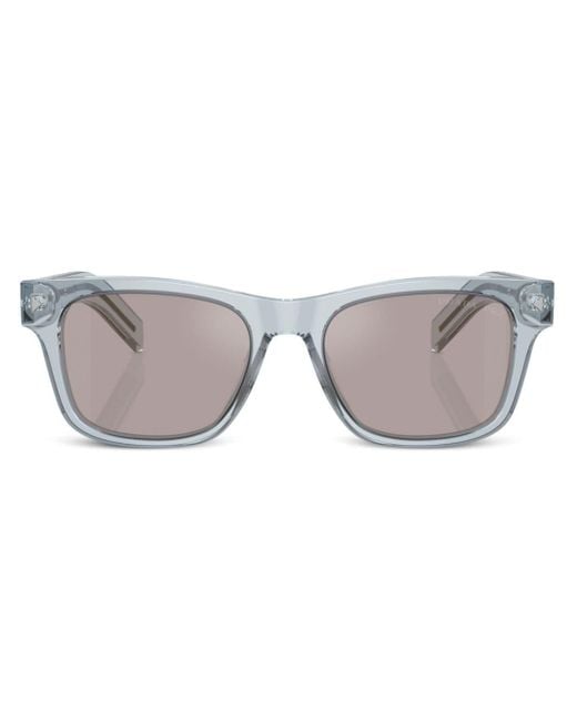 Prada Gray Logo-engraved Square-frame Sunglasses for men