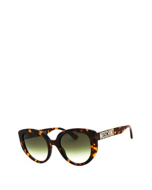 Moschino Green Tortoiseshell-Effect Cat-Eye Sunglasses
