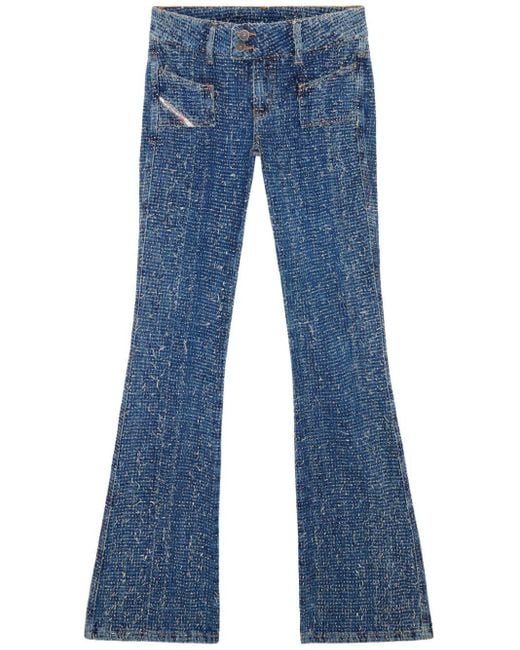 DIESEL Blue D-ebush Low-rise Flared Jeans