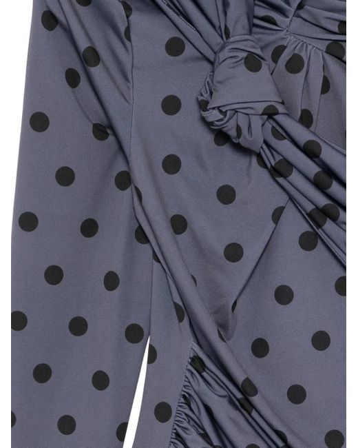 ROKH Blue Polka-Dot Knotted Top