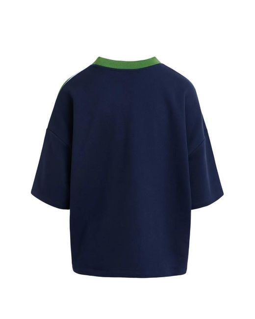 Essentiel Antwerp Green Striped-Pattern Embroidered-Detail Sweatshirt