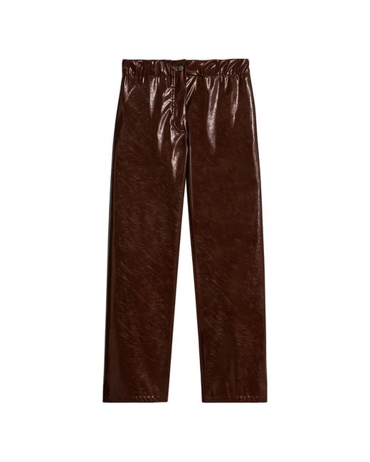 A PAPER KID Brown Elasticated-Waistband Trousers