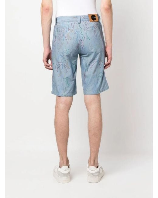 Viktor & Rolf Blue 5-Pocket Printed Cotton Shorts for men