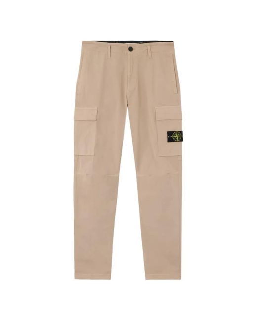 Stone Island Natural Regular-Tapered-Fit Cargo Trousers for men