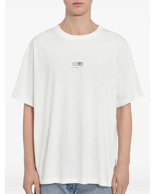 MM6 by Maison Margiela White Logo-Patch T-Shirt for men