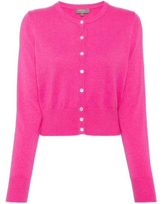 N.Peal Cashmere Pink Ivy Organic-cashmere Cardigan