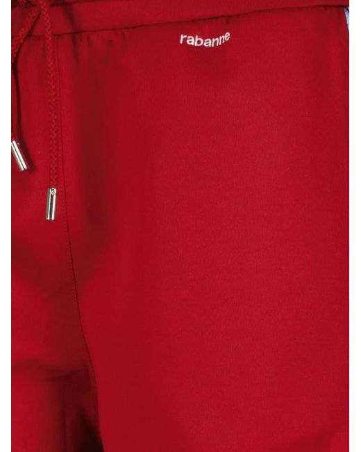 Rabanne Red Elasticated Side-Zip Track Pants