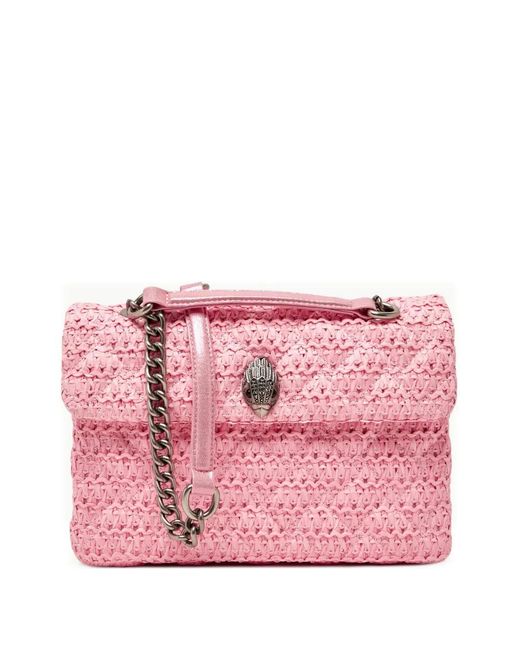 Kurt Geiger Pink Raffia Kensington Bag