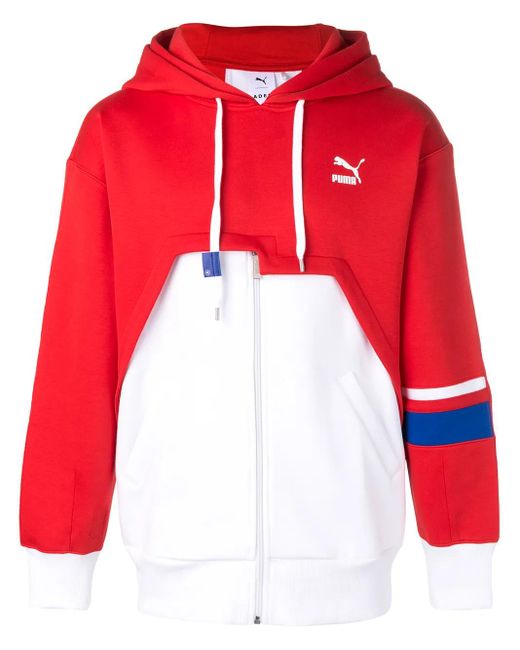 メンズ PUMA バイカラー パーカー Red