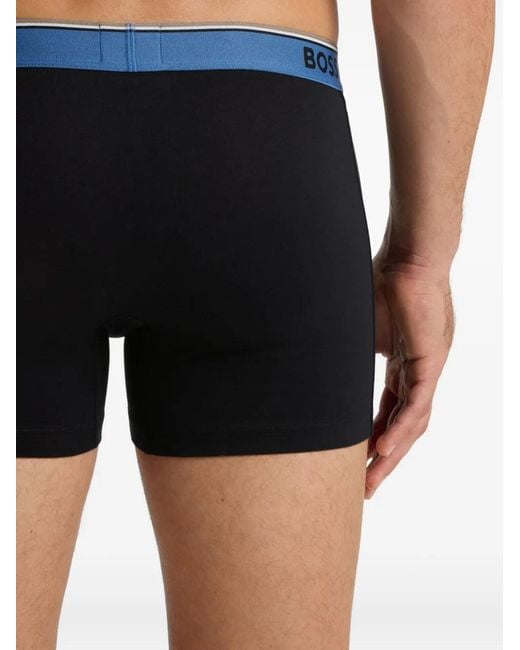 Boss Blue Logo-Waistband Boxers (Pack Of Three) for men