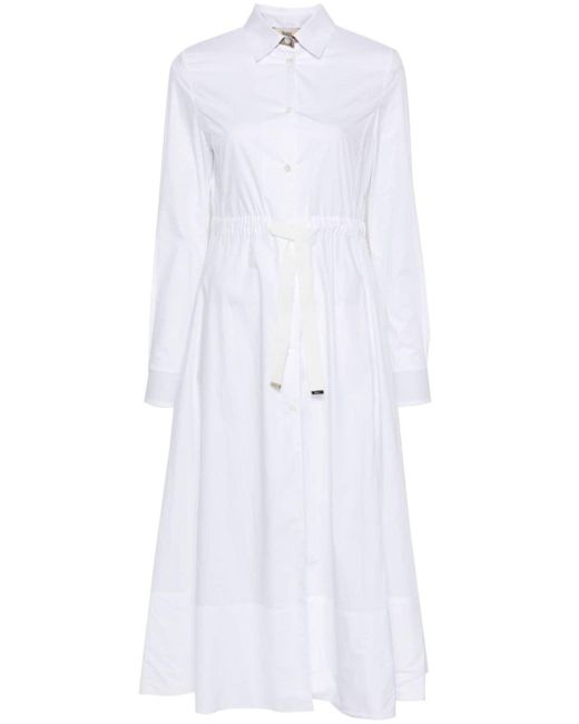 Herno White Poplin Cotton Maxi Dress