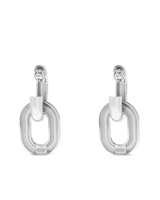 DSquared² White Chain-Link Earrings