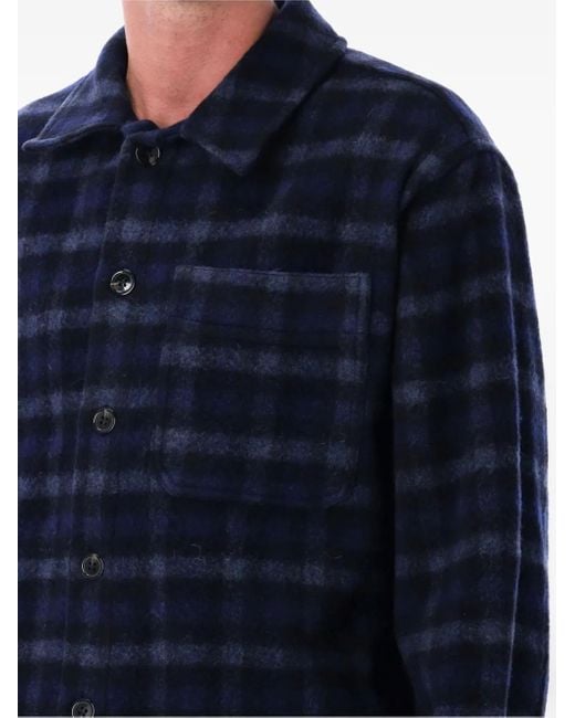 A.P.C. Blue Checked Wool Shirt for men