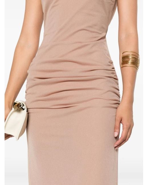 Sir Maxi-Jurk Met Gesmockt Detail En Hals in het Pink