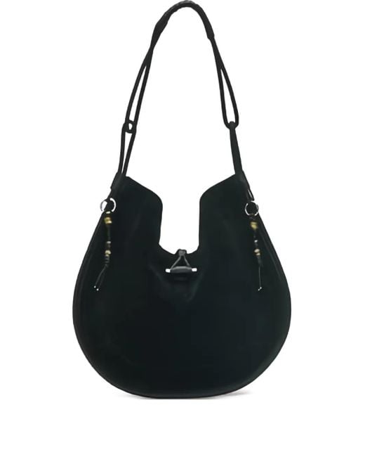 Isabel Marant Black Oskan Schultertasche Aus Wildleder