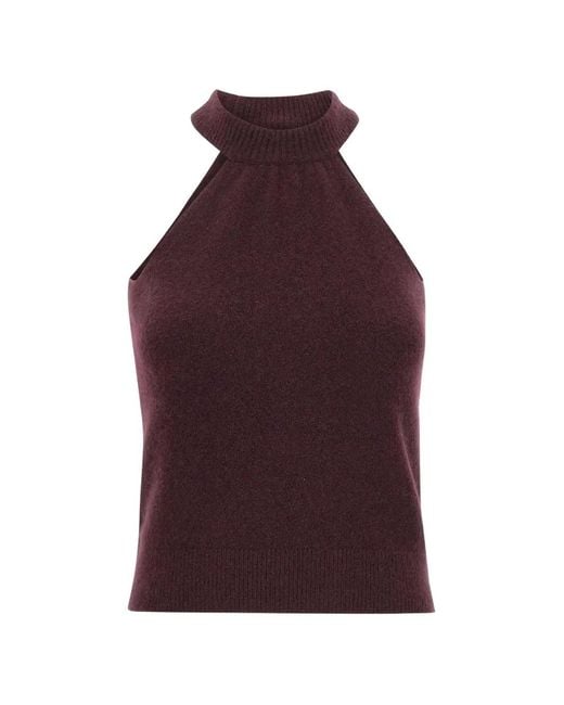 Laneus Purple Sleeveless Knitted Top