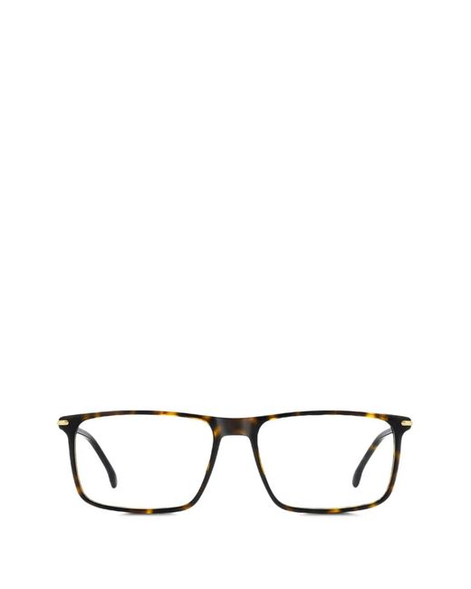 Carrera Black Tortoiseshell-Effect Rectangle-Frame Glasses for men