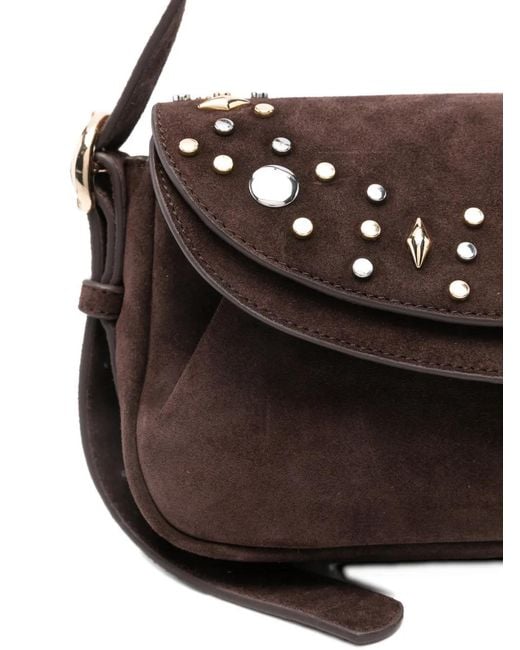 Sandro Black Le Mambo Janys Studded Suede Bag