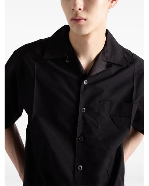 Chemise En Coton Technique À Manches Courtes Prada pour homme en coloris Black