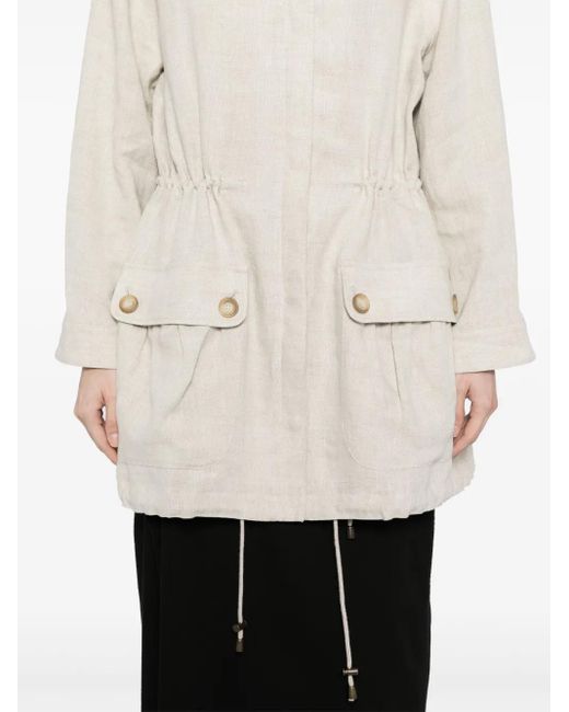 N.Peal Cashmere Salina リネンジャケット White