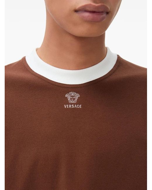 Versace Brown Crew Neck T-Shirt for men