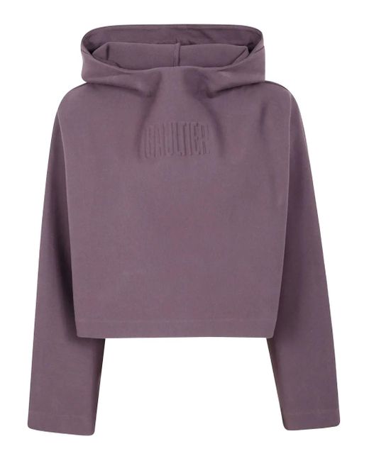 Jean Paul Gaultier Purple Hoodie mit Logo-Prägung