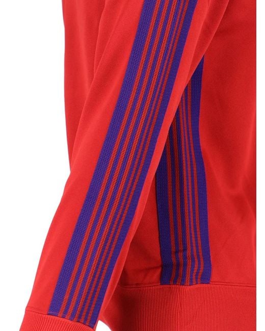 Needles Red Logo-Detail Striped Sweater for men