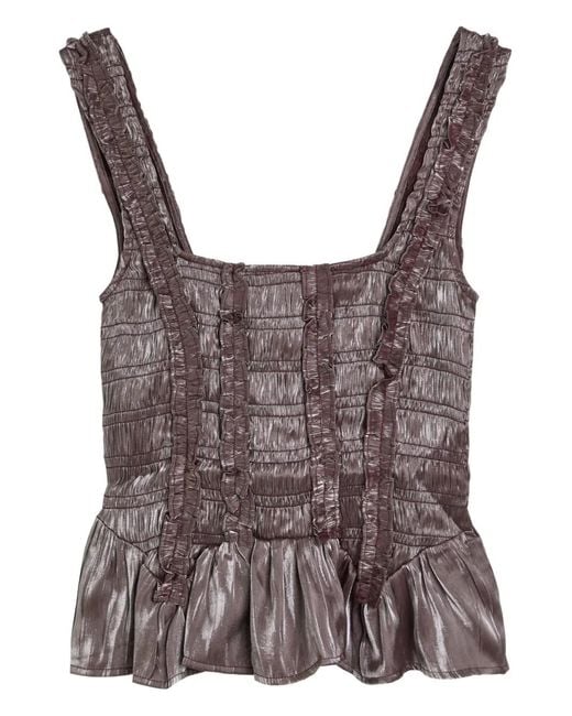 Damson Madder Raphi Top Met Ruches in het Brown